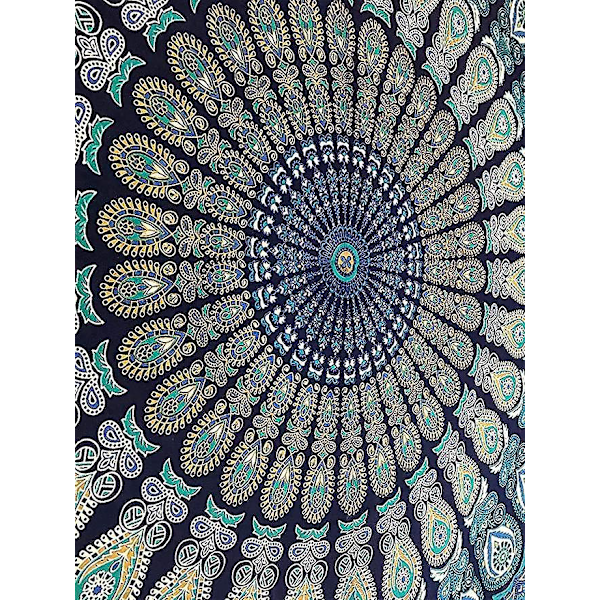 Väggbonad Stor Storlek Gobeläng 230x180cm Påfågel Mandala Gobelänger Ren Bomull Vägglakan väggbonad Dekorativ Mycket Boho Sängkläder Vardagsrum Dec