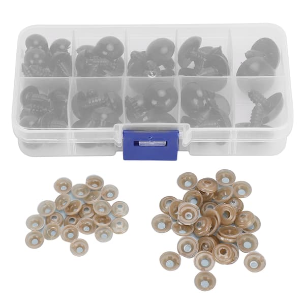 52 STK DIY Bjørneøje Sort Håndlavede Materialer Håndværk Pædagogisk Legetøj Dele Plast 12-20MM