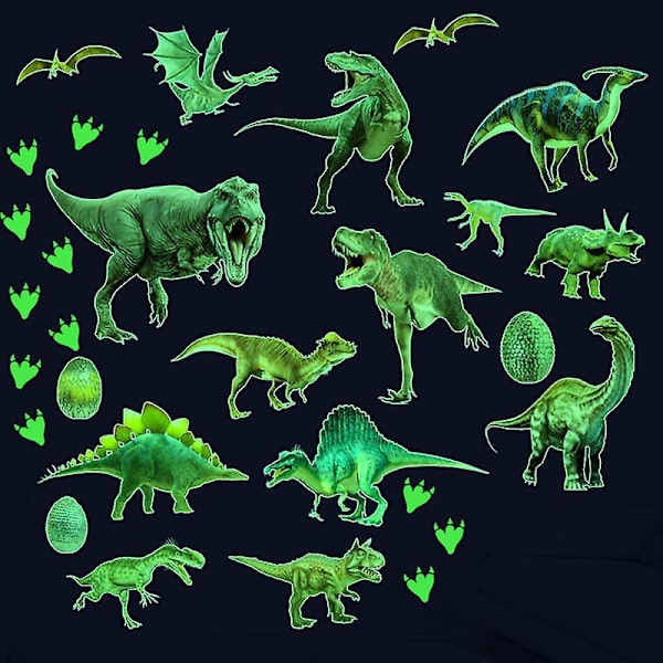 Hohtavat dinosaurus-tarrat lastenhuoneen sisustukseen