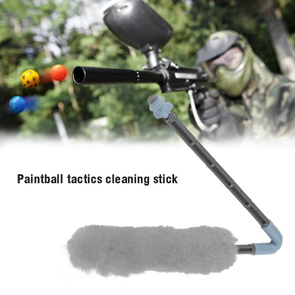 Ull Paintball Barrel Enkel bomullspinne Squeegee Buffer Rengöringstillbehör (grå)