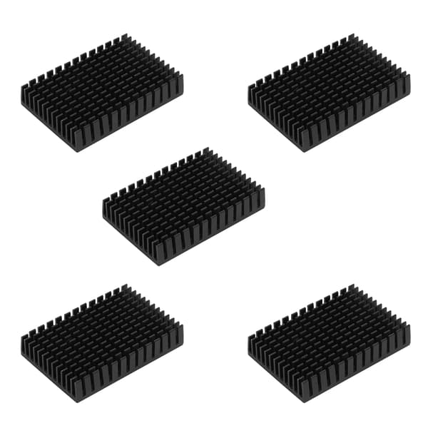 5 stk. aluminium køleplade køleradiator CPU-køler industrielle komponenter P40x11x60 sort