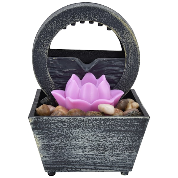 3V USB plast blomstervannfontene LED bordfontene med steiner for hjemmekontor borddekorasjon