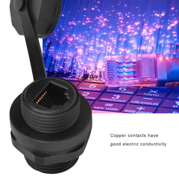 IP67 Vandtæt RJ45 Hun-stik CAT5/6 Netværkskabel Socket ConnectorCore