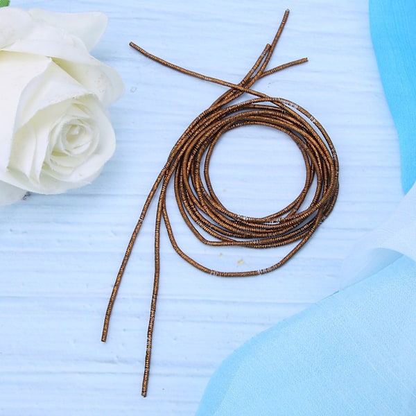 Broderigarn Koppartråd Sömnad Sömnad Glans 1,5 mm Dia. Manuell DIY-sträng Kaffe