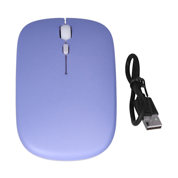 Trådlös mus, uppladdningsbar, dubbel läge 2,4G, ergonomisk, tyst, optisk datortillbehör (lila)