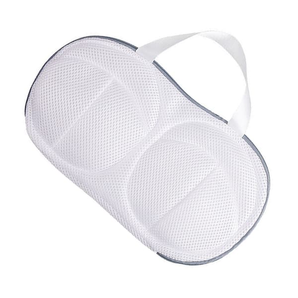 BH-vaskepose med dobbelt lynlås i polyester, anti-deformation netvaskeposer til vaskemaskine, lysegrå