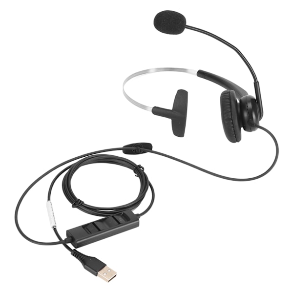 Enkel øre headset komfortabel lett støydempende kablet datamaskin headset med mikrofon for Call Center Office USB-port