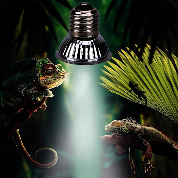 Reptil Varmelampe og Lys Combo - 50W - 220V - 2 Pærer