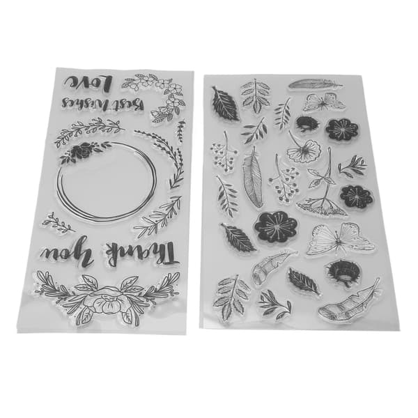 2 stk. Plantebutterfly Stempler Klart Tryk Silikone DIY Kombinationskortfremstilling Stempler Dekorative Stempler