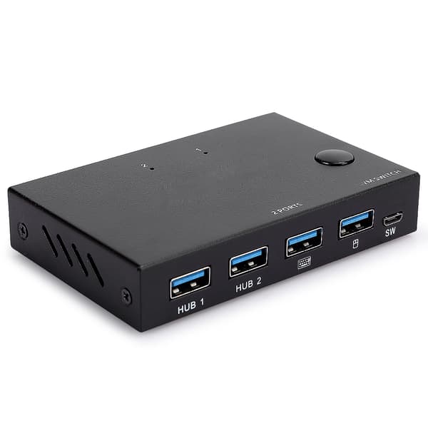 HDMI Splitter Switcher Computertilbehør 4K 2-ind-1-ud USB Sort til Mus / Tastatur Sort