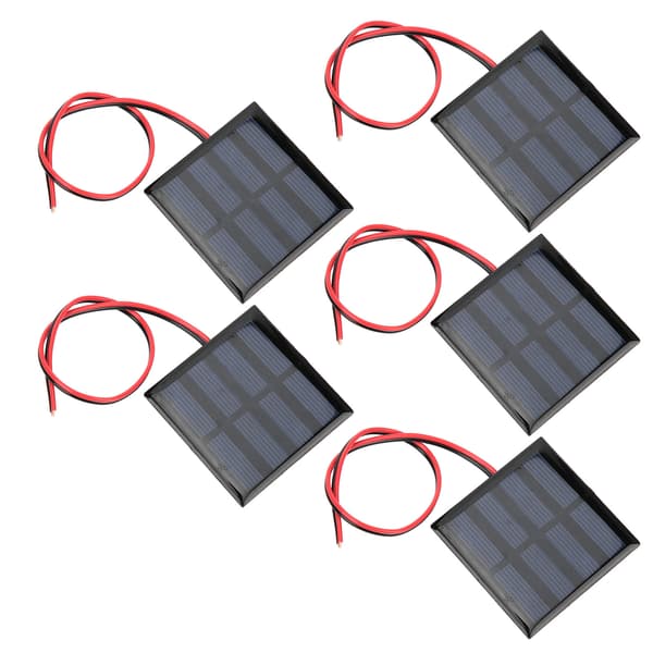 5 stk. Mini solpanel strømforsyningsmodulplade med 30 cm rød sort linje DC2V 150mA