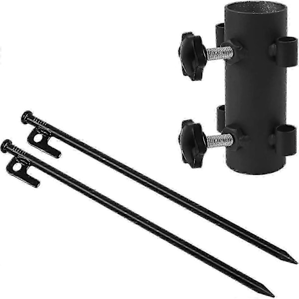 Markisestangholder, markisestenger, fast rør - med 2 stk 30 cm plugger, jordplugger, stabil, lange og robuste teltplugger i stål for camping og utendørs bruk