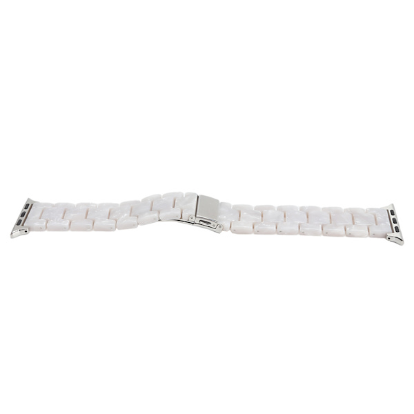 Vit hartsrem i resin, unikt lätt armband, ersättning för IOS Watch, 42 mm/44 mm