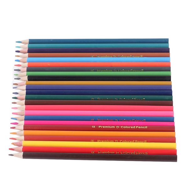 24 stk fargeblyanter trekant pennholder komfortabelt grep glansfull fargelegging dekning poppel skisseblyanter sett