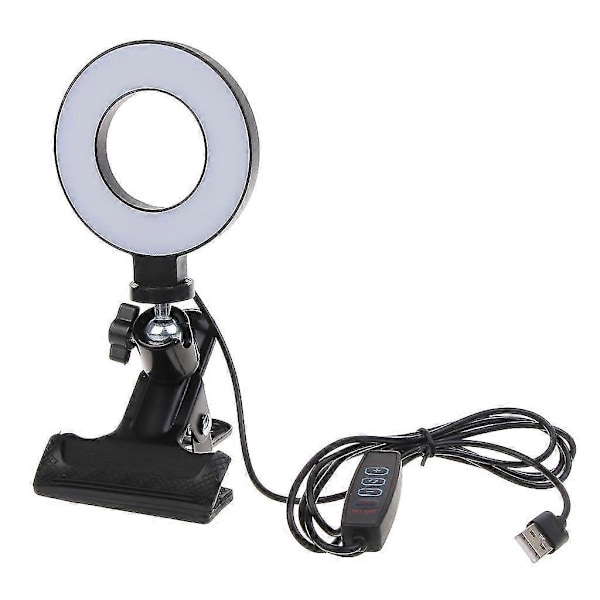 Laptop Ring Light til Computer Konferencebelysning med Klips 3 Dæmpbare Farver