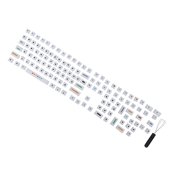 Dot Keycap Dye Sublimation Mekanisk Tangentbord Kompatibel med 61/64/68/87/96/104/108 Vit