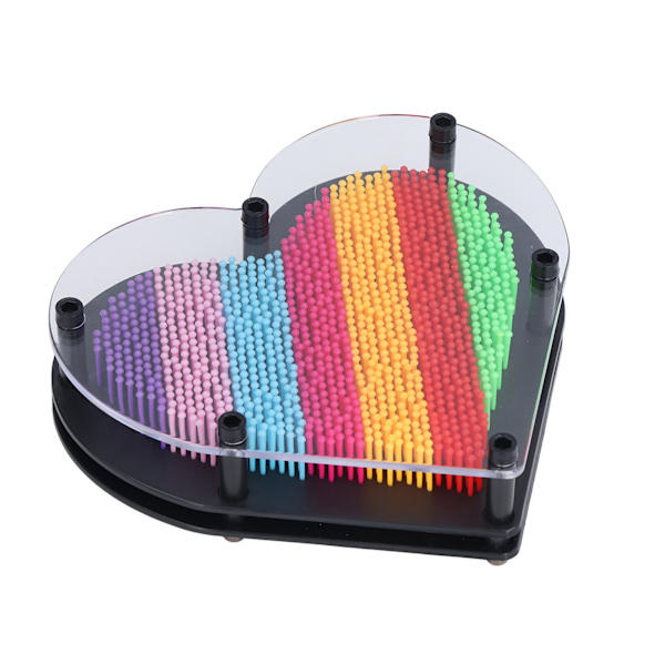 Pin Art Board 3D Tredimensionell Hjärtformad Regnbågsklon Handmodell Nål Målning Handavtryck Dekoration