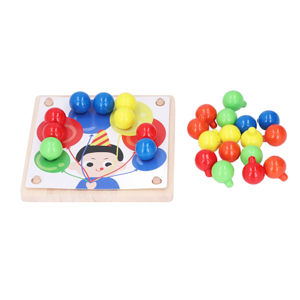 Färgglad knappkonst leksak färgmatchning mosaik pegboard pedagogisk svamp spik pussel