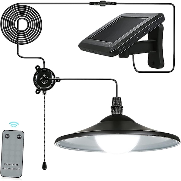Soldriven utomhus trädgårdslampa, e27 LED utomhus hängande lampor, vattentät med fjärrkontroll