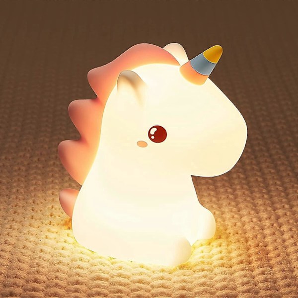 Enhörningspresenter för flickor, Enhörning Nattlampa för Flickors Sovrum, Söta Nattlampor för Barnrum, Squishy Silikon Nattlampa, LED Färgskiftande US