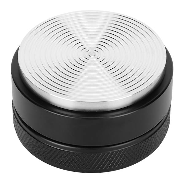 Höjdjusterbar kaffedistributör i rostfritt stål med halkfri gängbas, kaffeaccessoar (58 mm svart gängbas)