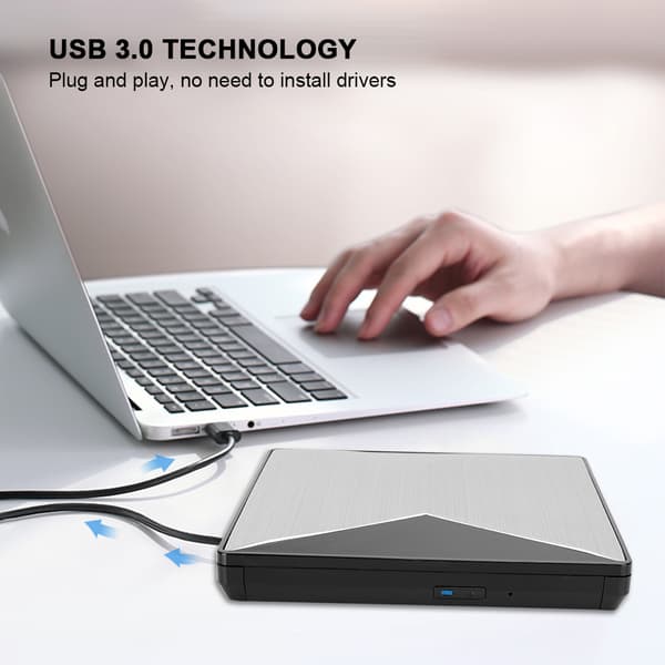 Extern DVD-enhet i aluminiumlegering USB3.0 stationär bärbar USB-gränssnitt