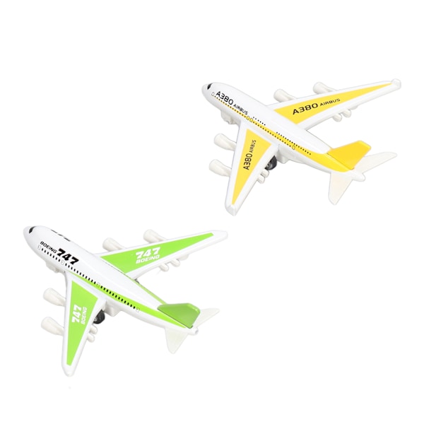 1:60 2-pack flygplansmodell i metall - bärbar modell för pojkar och flickor, typ A