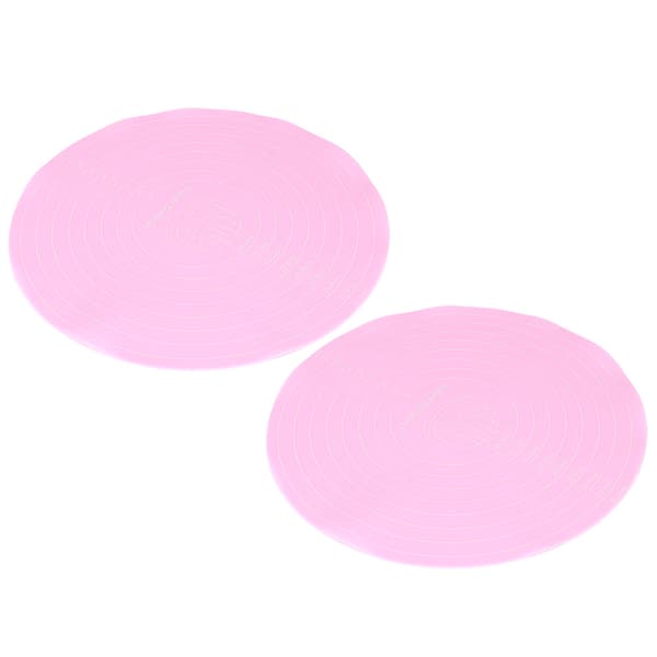 2 STK Non-Stick Rund Silikon Deigrullematte Bakeunderlag Arkforing for Kakefatstativ