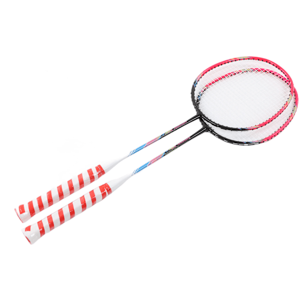 2 st badmintons racket rosa legering stor sweet spot en del design dubbel badmintons racket med förvaringsväska