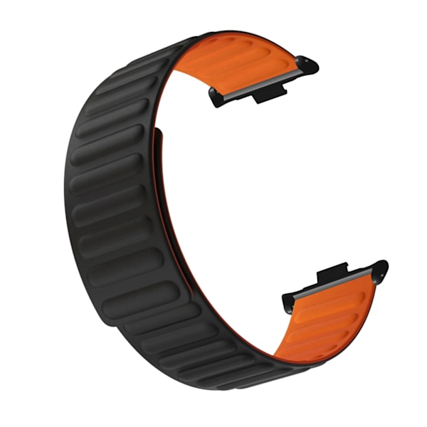 Magnetiska klockarmband Dubbelsidiga mjuka silikonmagnetklockarmband för Mi Band 8 Pro Svart Orange