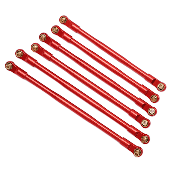 6 kpl RC-auton metalliset vetovarret, kulutusta kestävät metalliset jousitusvarret Axial RBX10 1/10 RC-kローラutolle, punainen