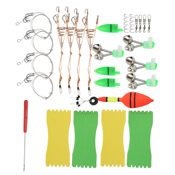 Bærbar fiskeutstyrsett Line Board Lure Bait Hook Detacher Small Bell Tackle Kit Fisketilbehør