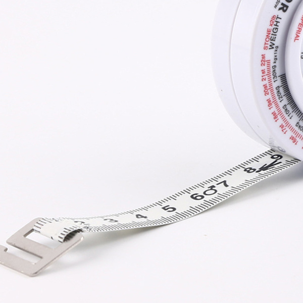 Rund BMI målebånd automatisk indtrækkelig taljemål bånd lommeregner bærbar sundhedsbånd måleværktøjer hvid