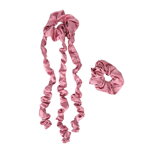 Lämpötön hiuskiharrin ja Scrunchie Heatless kiharrin päänauha nukkuvat hiusrullat muotoilutyökalu vaaleanpunainen