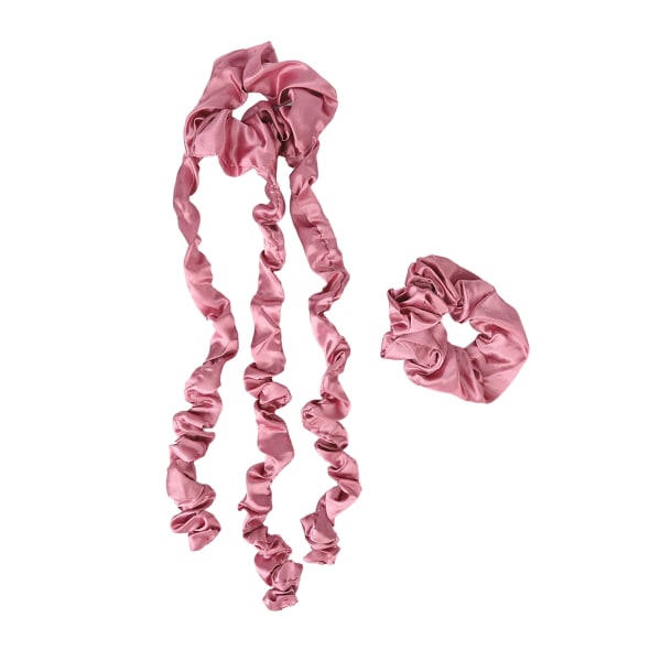 Värmelös hårrullare med scrunchie Värmelös locktång Pannband Sova hårrullar Stylingverktyg Rosa