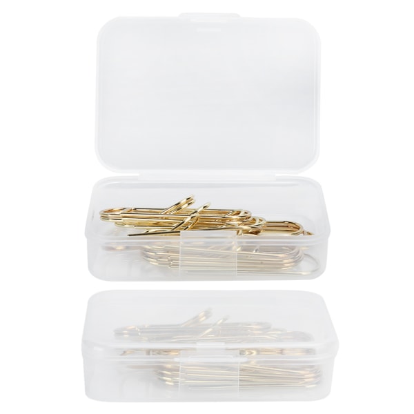 2 æsker Simple Metal Pen Clip Notebook Bills Blyantholdere Papirclips Papirværktøj (Guld)