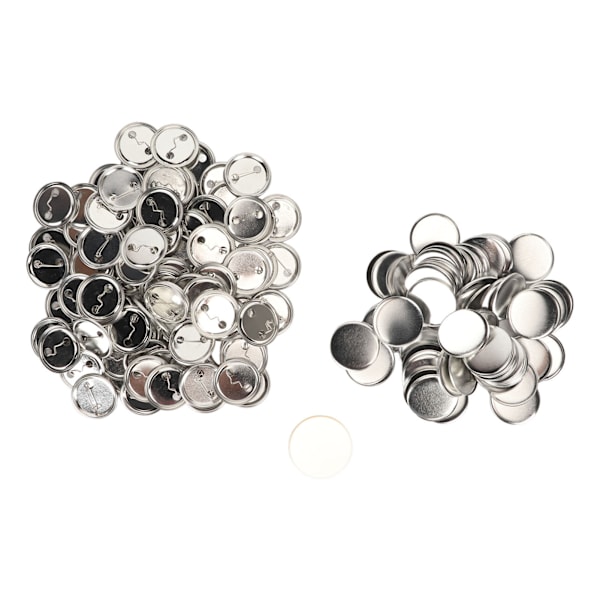 100 sæt pin tilbage knap dele Robust metal plast rustfri udjævning knap fremstilling forsyninger til badge DIY 44MM