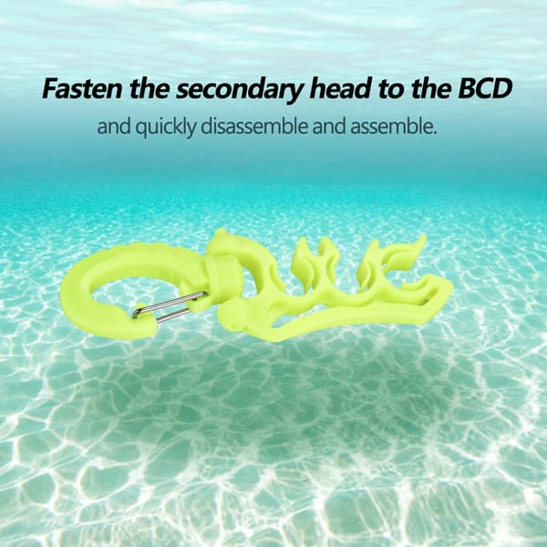 Keep Diving Undervattens Plast Dubbel BCD Slanghållare med Clip Spänne Krok (Gul)