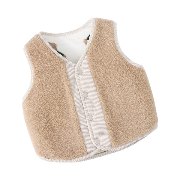 Børne Fuzzy Vest Dobbeltsidet Stil Vest Mode Alle Matchede Vinter Vest Jakke 100cm/39.4in