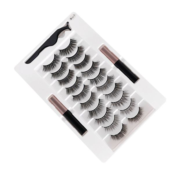 20 st magnetiska 3D-lösögonfransar återanvändbara fluffiga magnetiska konstgjorda fransar eyeliner för smink svart
