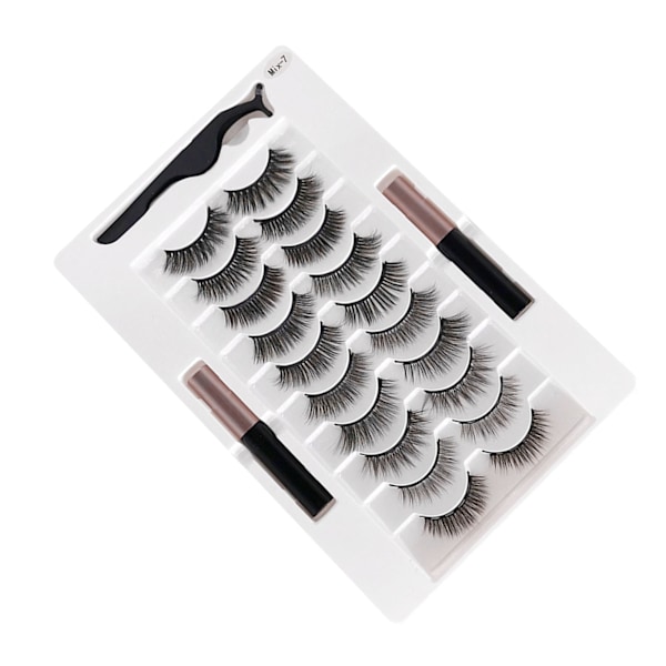 20 stk magnetiske 3D falske øyevipper gjenbrukbare fluffy magnetiske kunstige øyevipper eyeliner for sminke svart