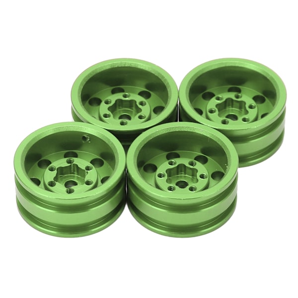 4 kpl Metalli 8 Pyöreä Reikä Pyörännavan Vanteet Axial SCX24 1/24 Kauko-ohjattava Kiipeilyauto Vihreä