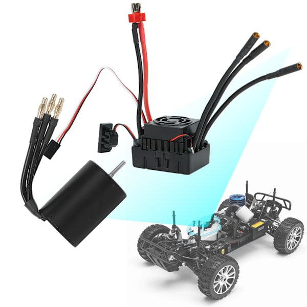 Surpass 3650 Vattentät 4-polig Borstlös Motor 60A ESC RC Biltillbehör (Svart)(2300Kv60A ESC )