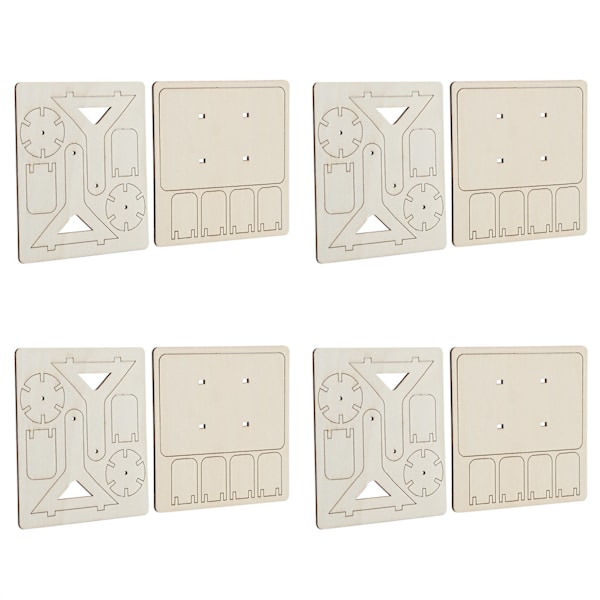 4 set trävattenhjul leksaker DIY barn teknik DIY montering pusselmodell
