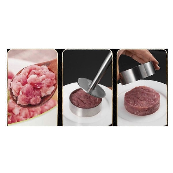 304 Rustfrit Stål Hamburger Kød Kagepresse Burger Bøf Maker Form Manuel Kage Oksekød Svinekød Ris Pr