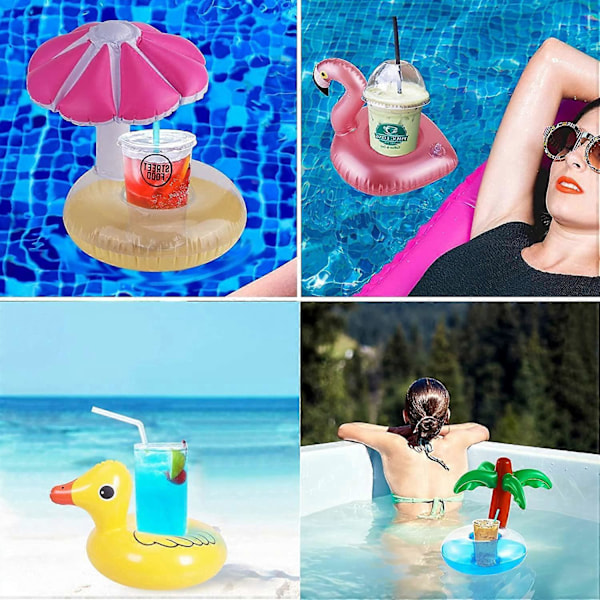 Uppblåsbar Pool Dryckeshållare Flytande Badkarshållare, Uppblåsbar Flytande Dryckeshållare för Badtunna Pool Uppblåsbara Glasunderlägg för Barn Familj Poolparty