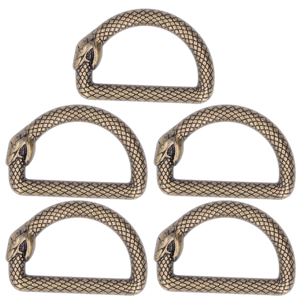 5 stk. D-ringe i zinklegering - Stærke, holdbare, multifunktionelle og brede anvendelsesmuligheder - Metal D-ringe til taske, rygsæk, bælte - Bronze