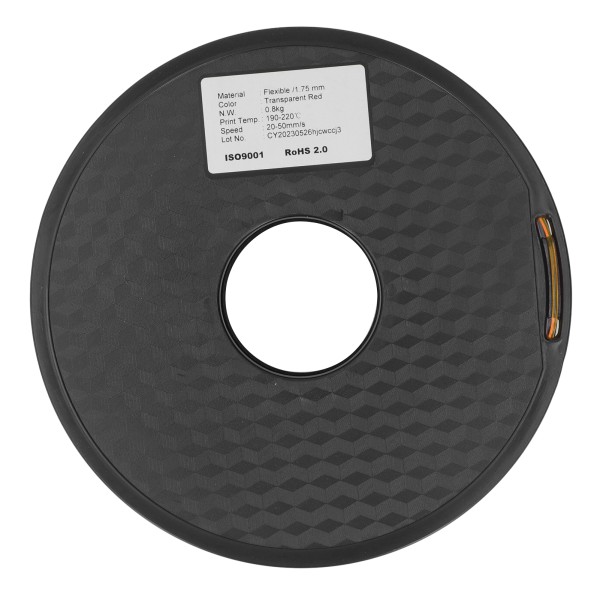 TPU-filamentti 1,75 mm 1 kg:n nippu, tukkeutumaton, joustava FDM 3D-tulostinmateriaali, läpinäkyvä keltainen