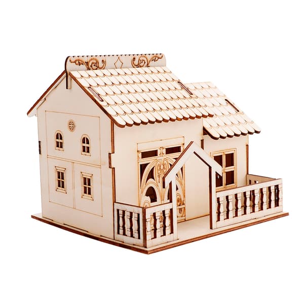 Miniatyr Villa Pengar Mynt Förvaringslåda Spargris Husmodell Heminredning (Triangulär Grind)
