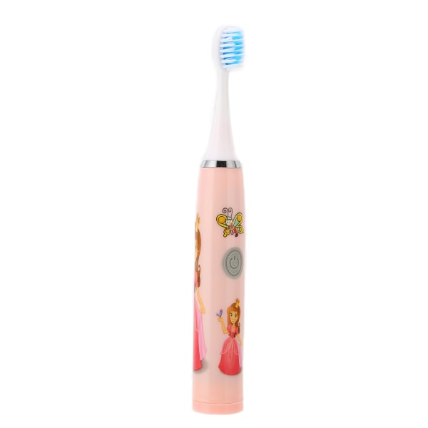 Elektriske tannbørster for barn tegneseriemønster Batteridrevet myk børste Hår Vanntett tannbørste 1.5VPink